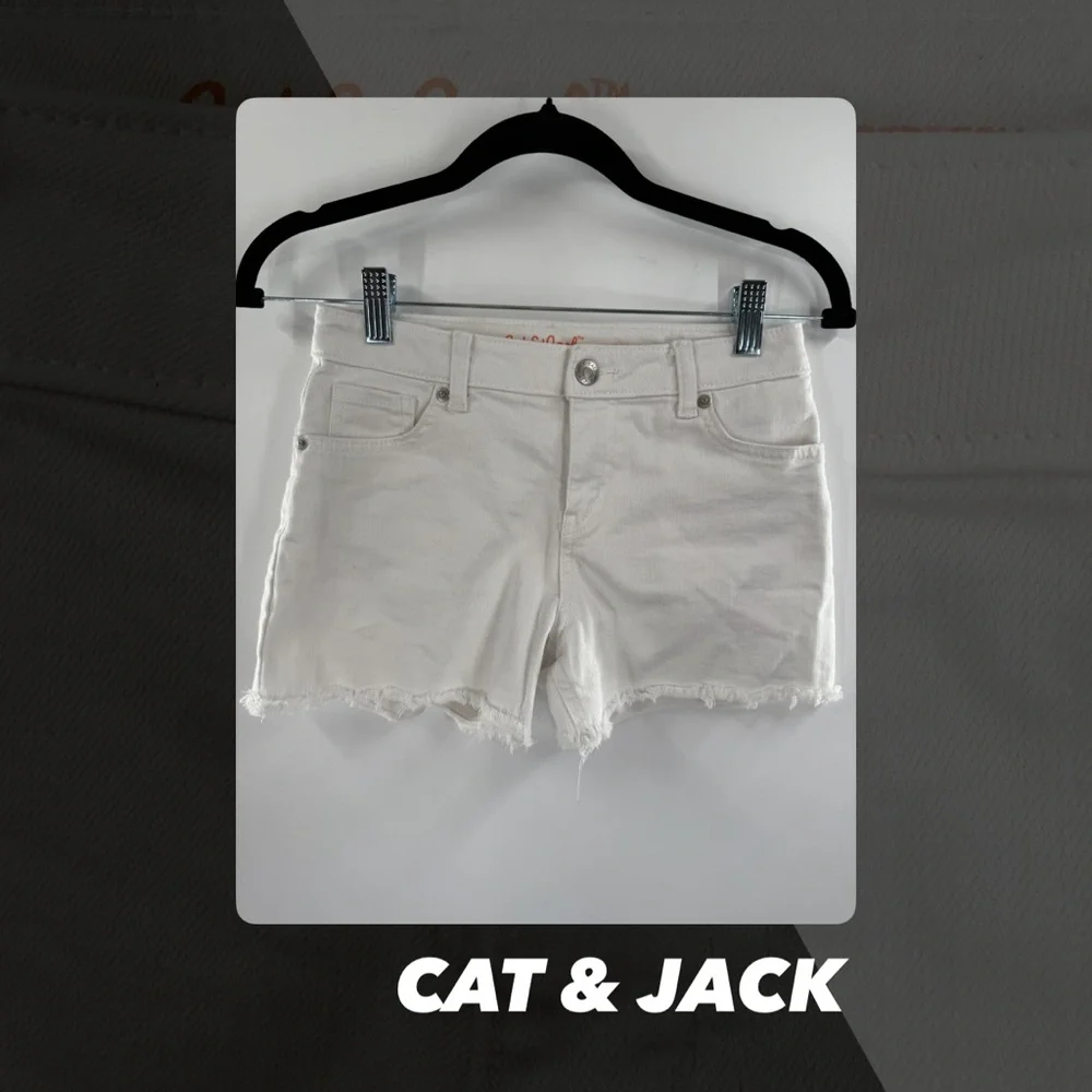 EUC Cat & Jack White Denim Cutoff Shorts